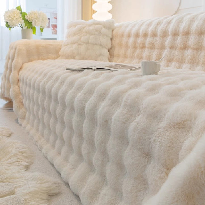 Premium Faux Fur Non-Slip Sofa Covers | Luvikno