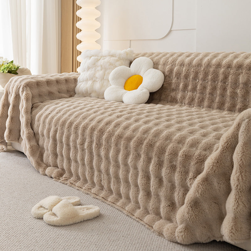Premium Faux Fur Non-Slip Sofa Covers | Luvikno