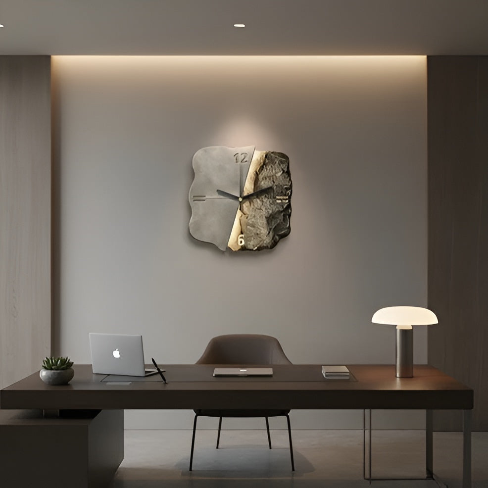 Sandstone Veggklokke – Moderne 3D Design | Dekorativ for Stuer og Kontorer | Luvikno
