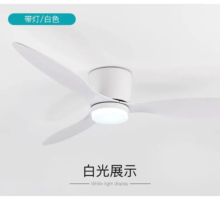 42/52 Tommers Takvifter med LED Lys - 3 Farger, 6 Hastigheter DC Motor, Fjernkontroll, Lave Gulvdekorative Vifter med Belysning | Luvikno