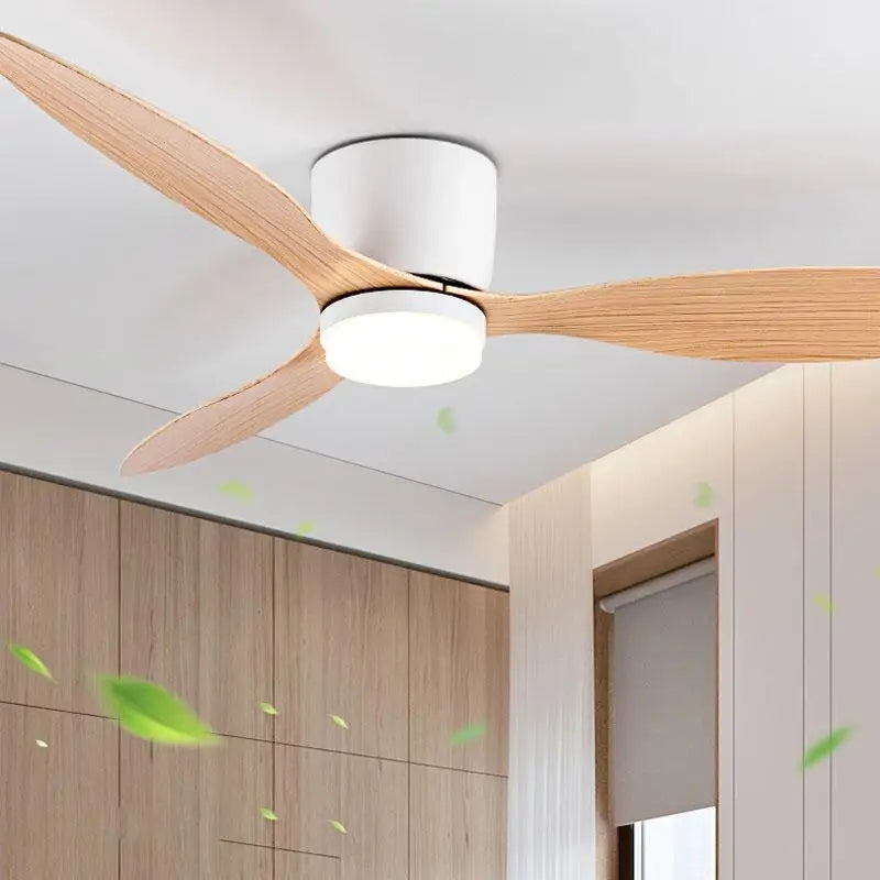 42/52 Tommers Takvifter med LED Lys - 3 Farger, 6 Hastigheter DC Motor, Fjernkontroll, Lave Gulvdekorative Vifter med Belysning | Luvikno