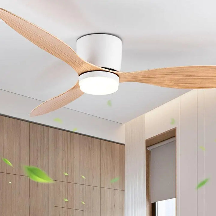 42/52 Tommers Takvifter med LED Lys - 3 Farger, 6 Hastigheter DC Motor, Fjernkontroll, Lave Gulvdekorative Vifter med Belysning | Luvikno