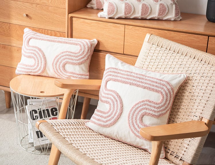 Abstract Loop-Tufted Pillow Luvikno