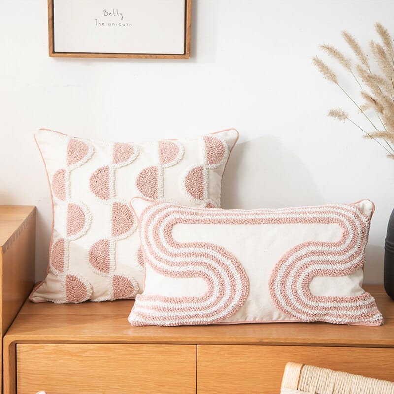 Abstract Loop-Tufted Pillow Luvikno