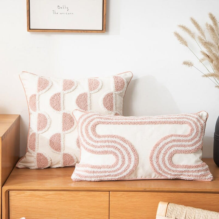 Abstract Loop-Tufted Pillow Luvikno
