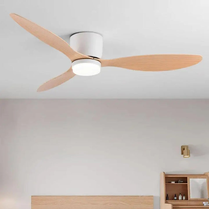 42/52 Tommers Takvifter med LED Lys - 3 Farger, 6 Hastigheter DC Motor, Fjernkontroll, Lave Gulvdekorative Vifter med Belysning | Luvikno