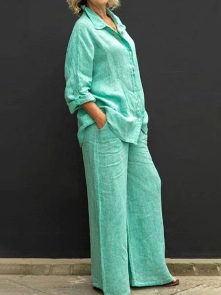 Luvik | Pellavapaita ja housut kesäsetti naisille
