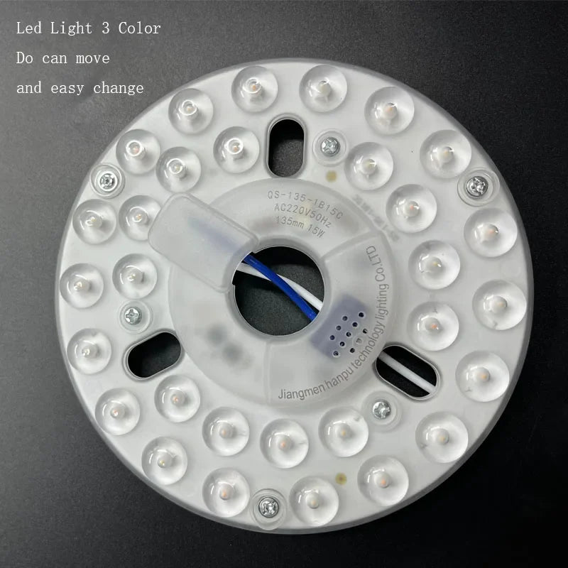 42/52 Tommers Takvifter med LED Lys - 3 Farger, 6 Hastigheter DC Motor, Fjernkontroll, Lave Gulvdekorative Vifter med Belysning | Luvikno
