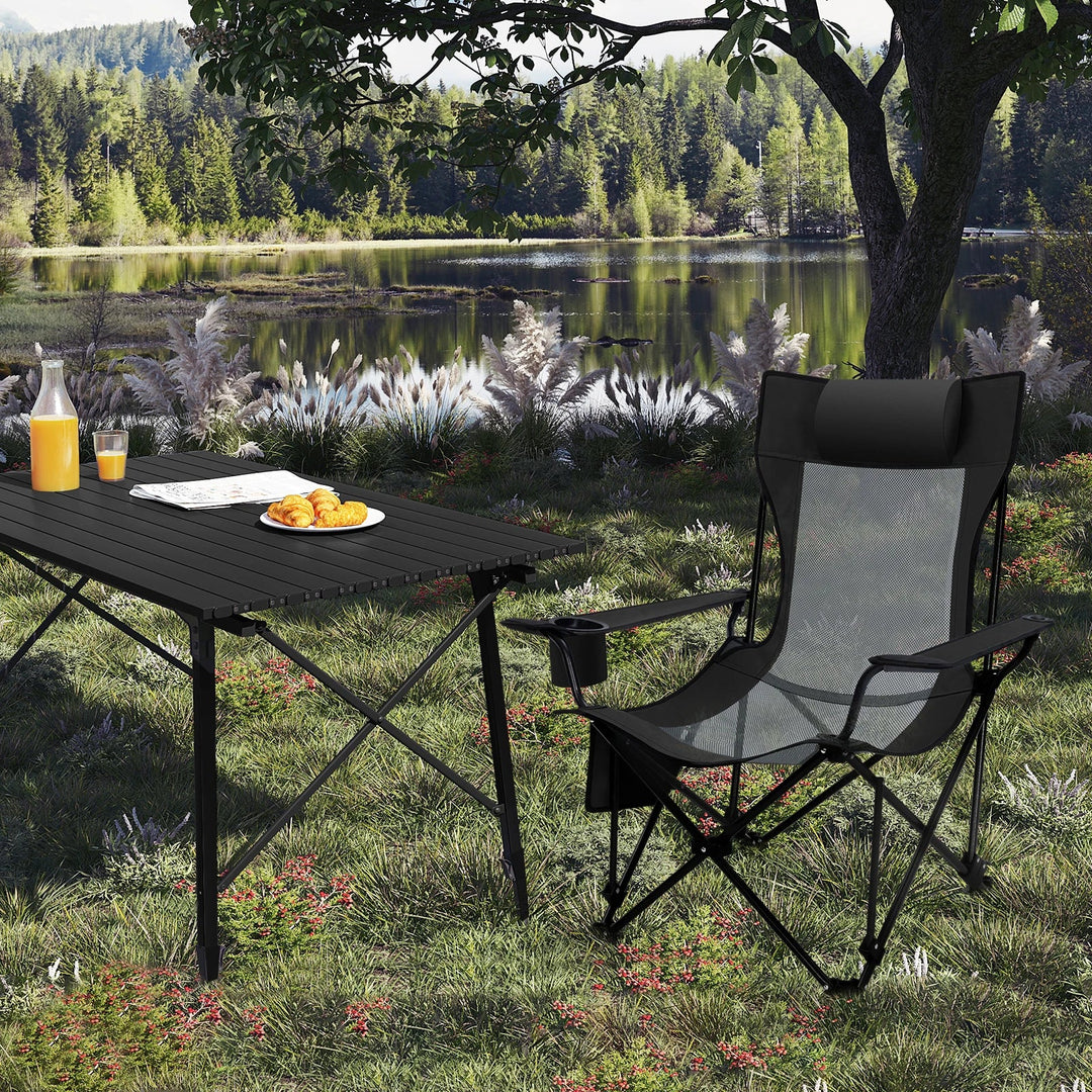 Luvikno | CAMPURE Relax Lounge Chair | Justerbar & Sammenleggbar | Med Fotstøtte | Ultra-Lett & Bærbar – Svart/Grå