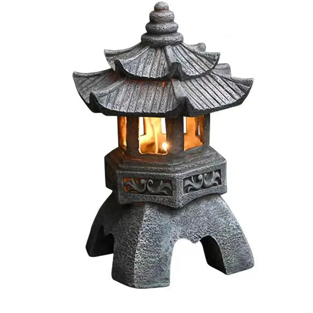 Japansk hage lantern - Værbestandig LED utendørs belysning for Zen hager | Luvikno