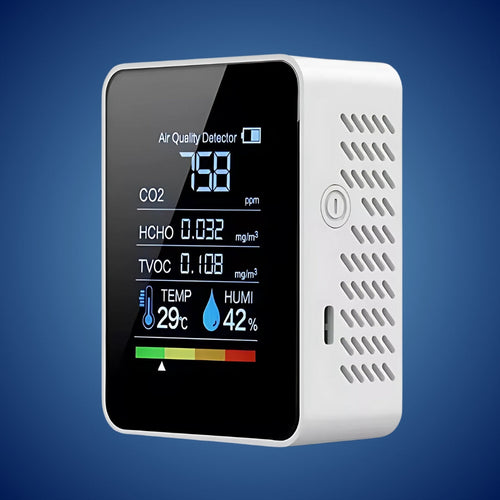 AirSense Pro CO2 Karbondioksidmåler Luftkvalitetsdetektor | Sanntidsvarsler - Luftkvalitetsmåler - for Rent Luft Luvikno