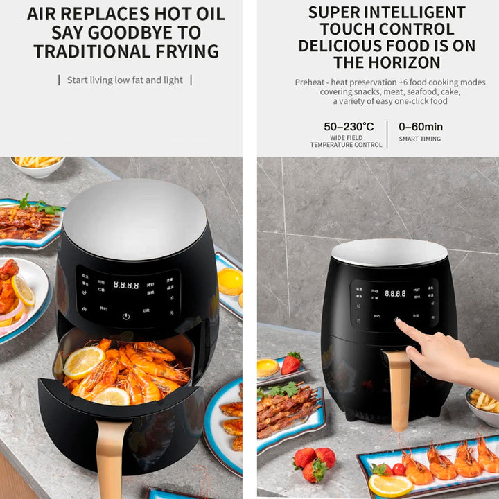 Airfryer 3.5 Liter (lite fett: Grilling, Baking, Steking og Fritering) | Luvikno