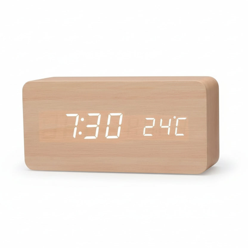 LED Vekkerklokke Tre-Look med 3 Alarmer & Temperatur | Luvikno