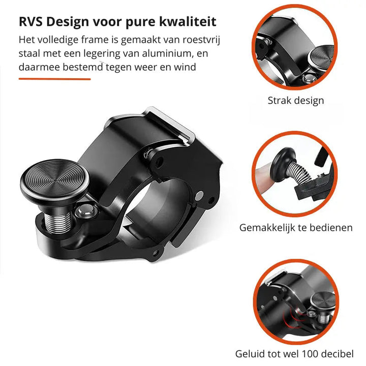 Aluminium sykkelklokke 100 dB lys | Luvikno