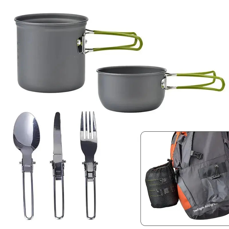 TrekChef - Komplett Camping Pannesett med Bestikk Luvikno