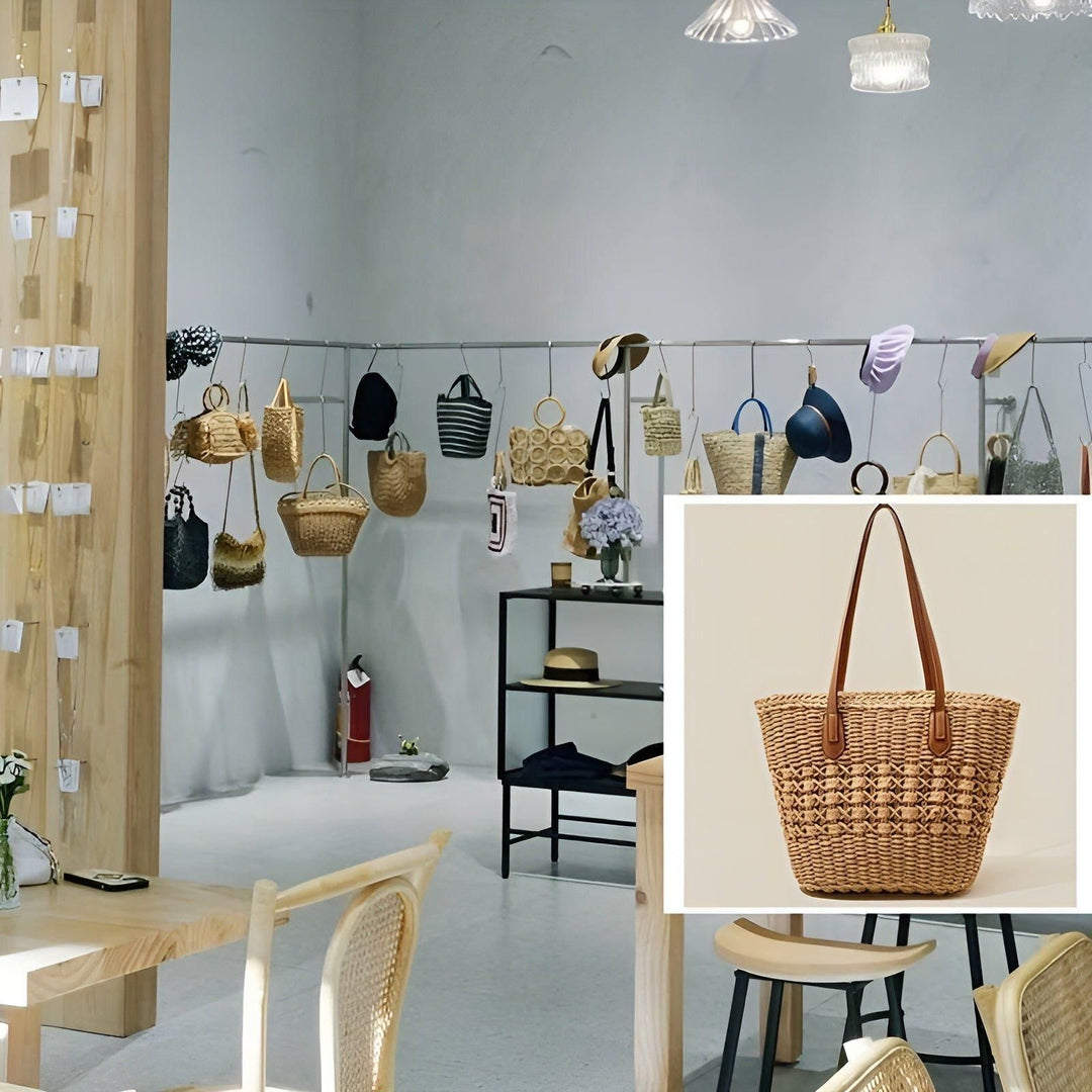 Strå strandveske – Stor kapasitet & lettvekt | Perfekt for shopping og ferie | Luvikno