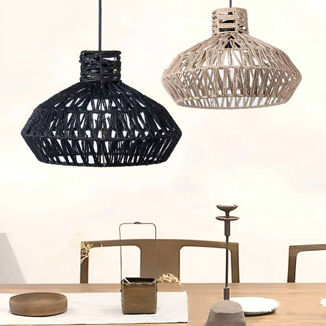 Luvikno | Elegant Vintage Rattan Pendellampe – Tidløs Luksus for Hver Forespørsel