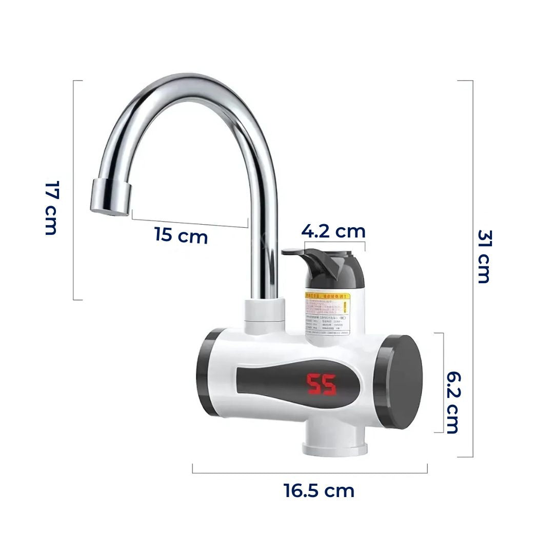 AquaSwift | Instant varmtvannstap – tankløs design – kompakt energieffektiv enhet – ideell for kjøkken og bad Luvikno