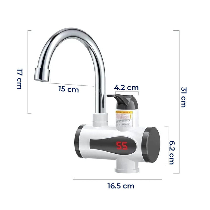 AquaSwift | Instant varmtvannstap – tankløs design – kompakt energieffektiv enhet – ideell for kjøkken og bad Luvikno
