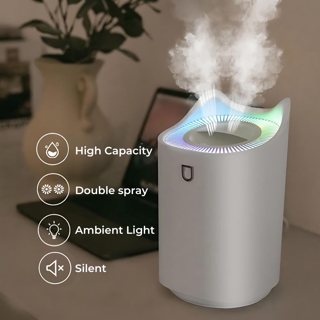 Aquabreeze Home Luftfukter - 3000ml | Mist Teknologi for Respiratorisk Lindre og Behagelig Liv Luvikno