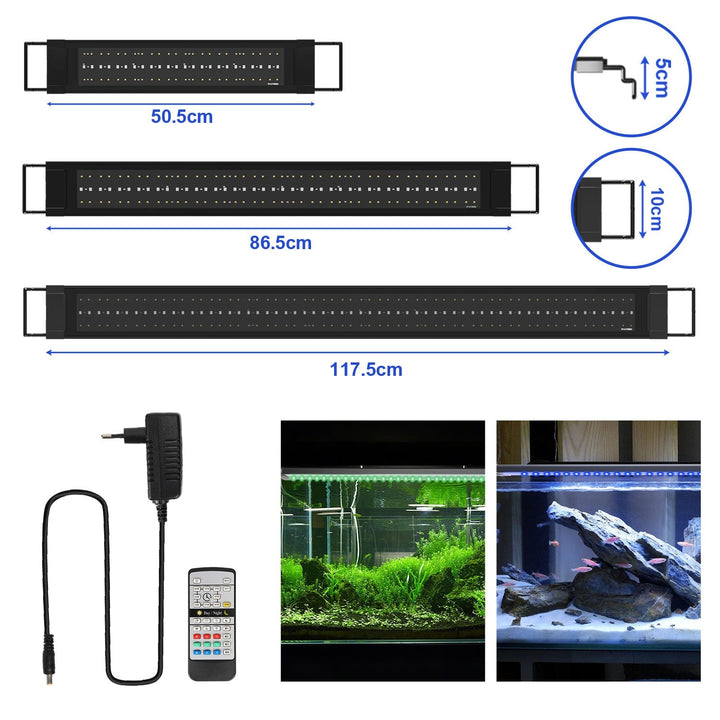 LED akvariebelysning 24/7 modus med timer | Luvikno