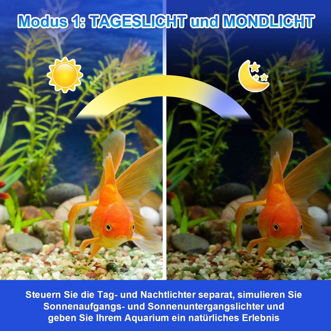 LED akvariebelysning 24/7 modus med timer | Luvikno