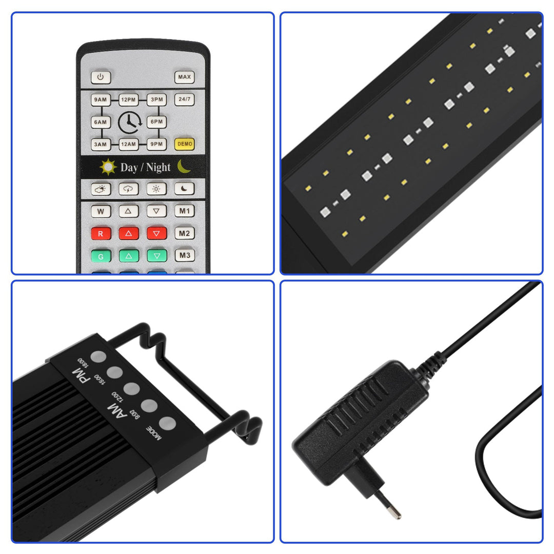 LED akvariebelysning 24/7 modus med timer | Luvikno