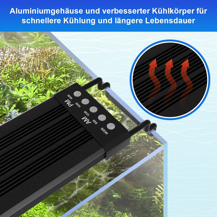 LED akvariebelysning 24/7 modus med timer | Luvikno