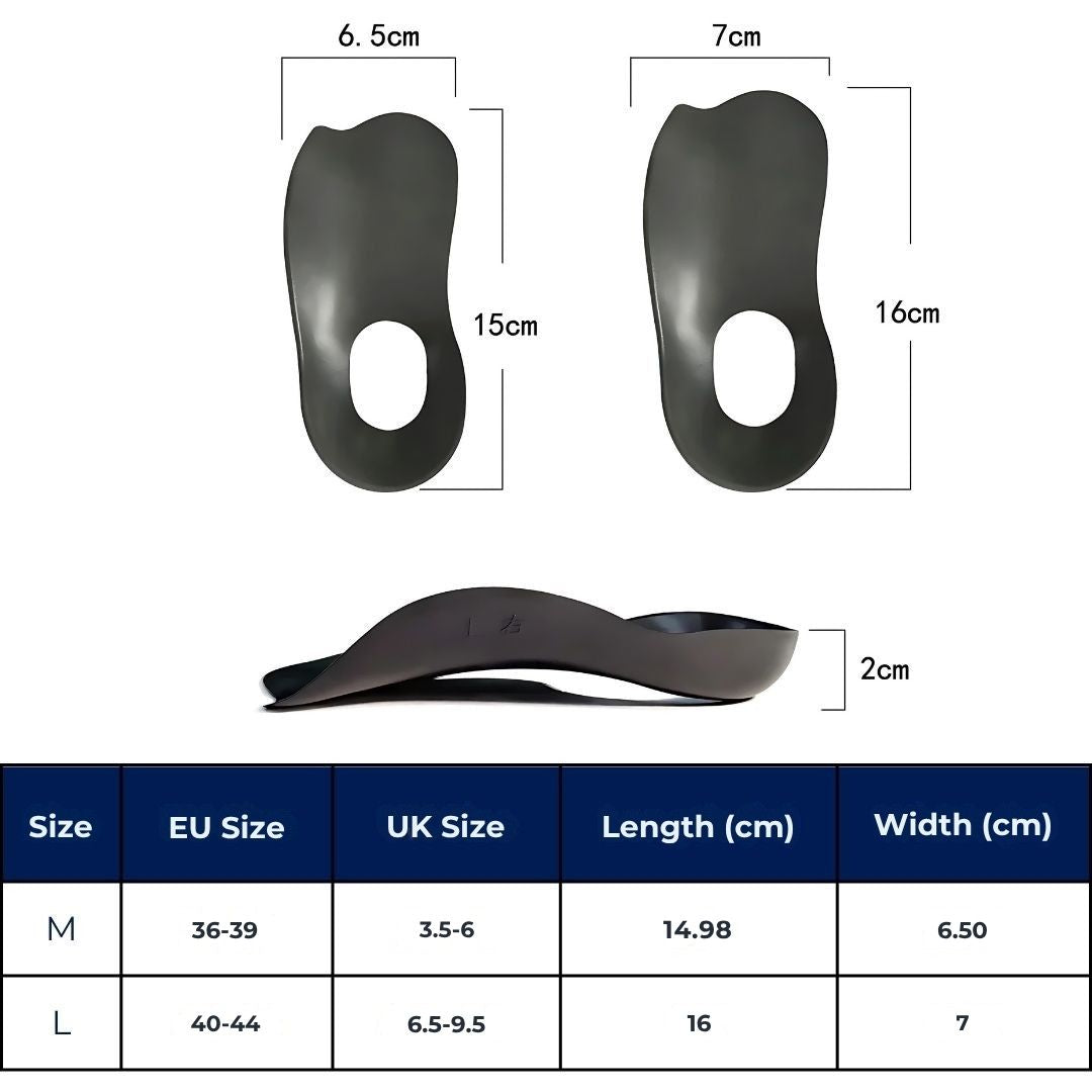 ArchEase Sålinnlegg for Flate Føtter | Sålinnlegg for Plantar Fasciitis - Fotbue Støtte Sålinnlegg - Fot Dempende Luvikno