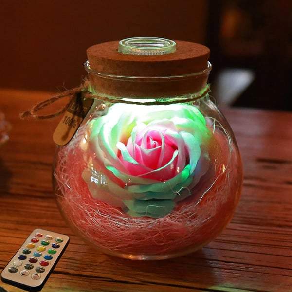 Bloom - LED Rose Bottle Lamp | Luvikno
