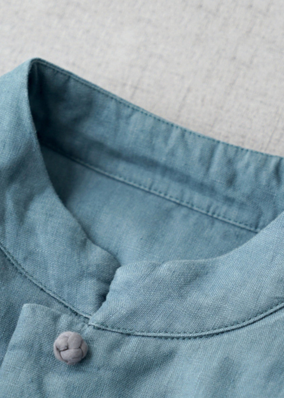 Luvik | Blauer Mandarin Takki Paksut Pitkät Villakankaat Täyte Talvi