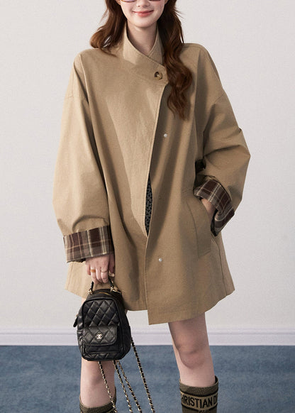 Luvik | Kaki Korkea Kaulus Plus Koko Puuvillatakit