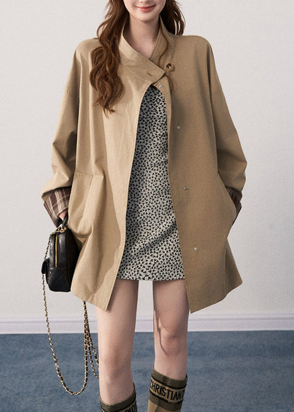 Luvik | Kaki Korkea Kaulus Plus Koko Puuvillatakit