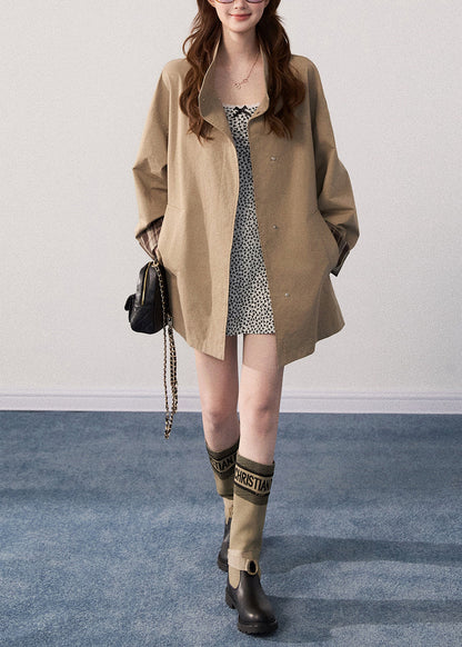 Luvik | Kaki Korkea Kaulus Plus Koko Puuvillatakit