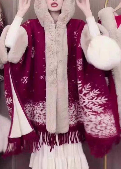 Luvik | Rosa Huppu turkis kauluksella lämpimät fleece takit lepakkohihat