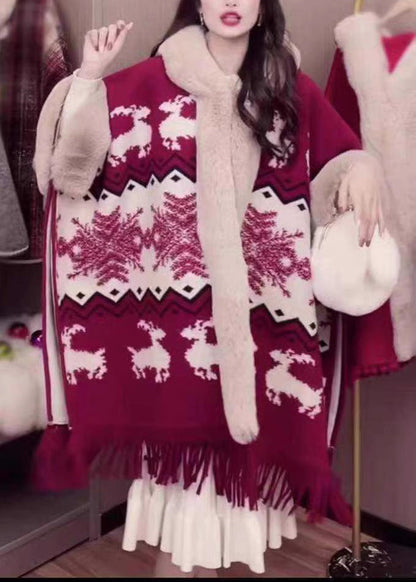 Luvik | Rosa Huppu turkis kauluksella lämpimät fleece takit lepakkohihat