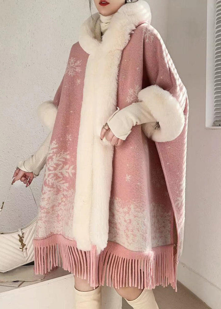 Luvik | Rosa Hette genser med turkis krage varme fleece jakker batwing ermer