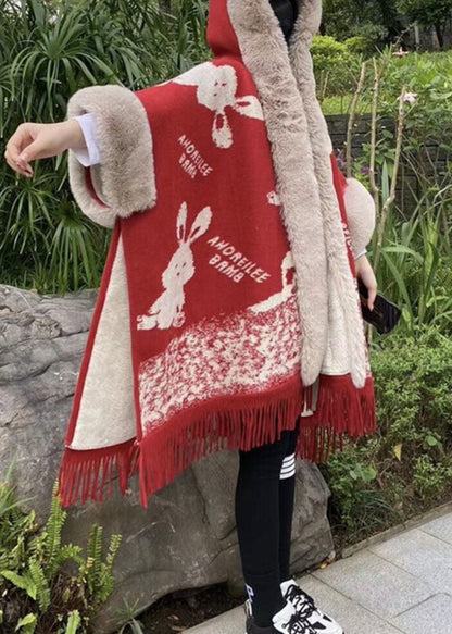 Luvik | Roter Painopintainen Huppari Patchwork Takki Fleecelämmin