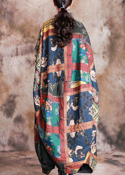 Luvik | Punainen painatus nappi Epäsymmetrinen muotokuvio takit pitkät hihat