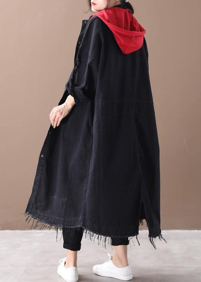 Luvik | tummansininen Denim Suuret Koot Paidat Hupparit Napitus Takit