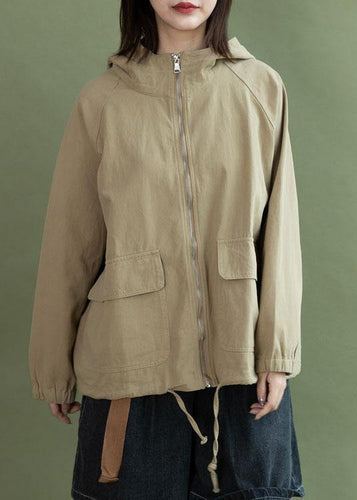 Luvik | khaki Knappe Snor Dame moteklær Design Kort hettejakke