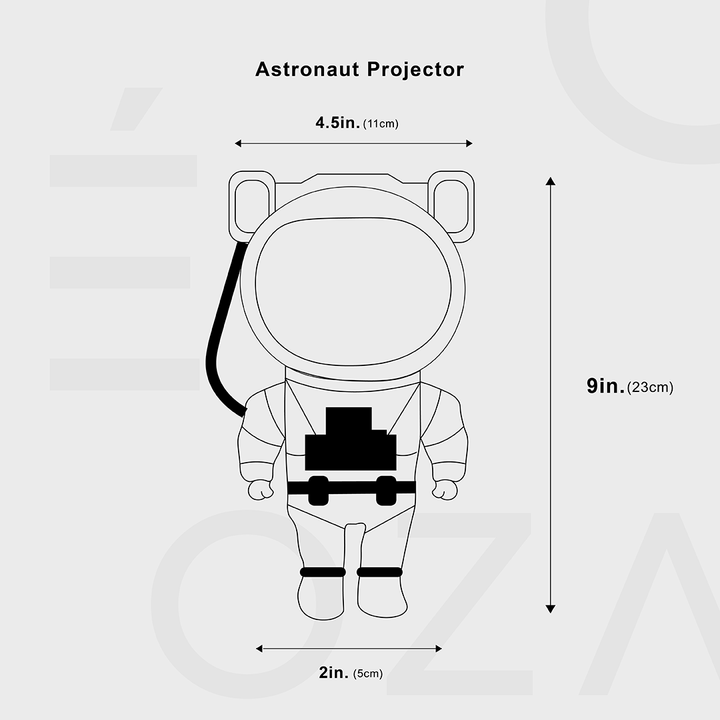 Stjernete LED-projektor – Astronautlampe med 360° roterende hode og fjernkontroll for soverom og stue | Luvikno