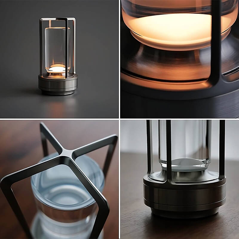 Luvikno | Auralight Trådløs Bordlampe Kranseglass Berøringskontroll