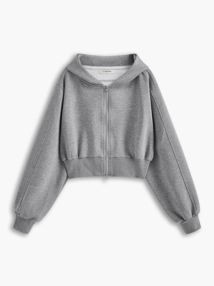 Luvik | Langermet Zip Crop Hettegenser