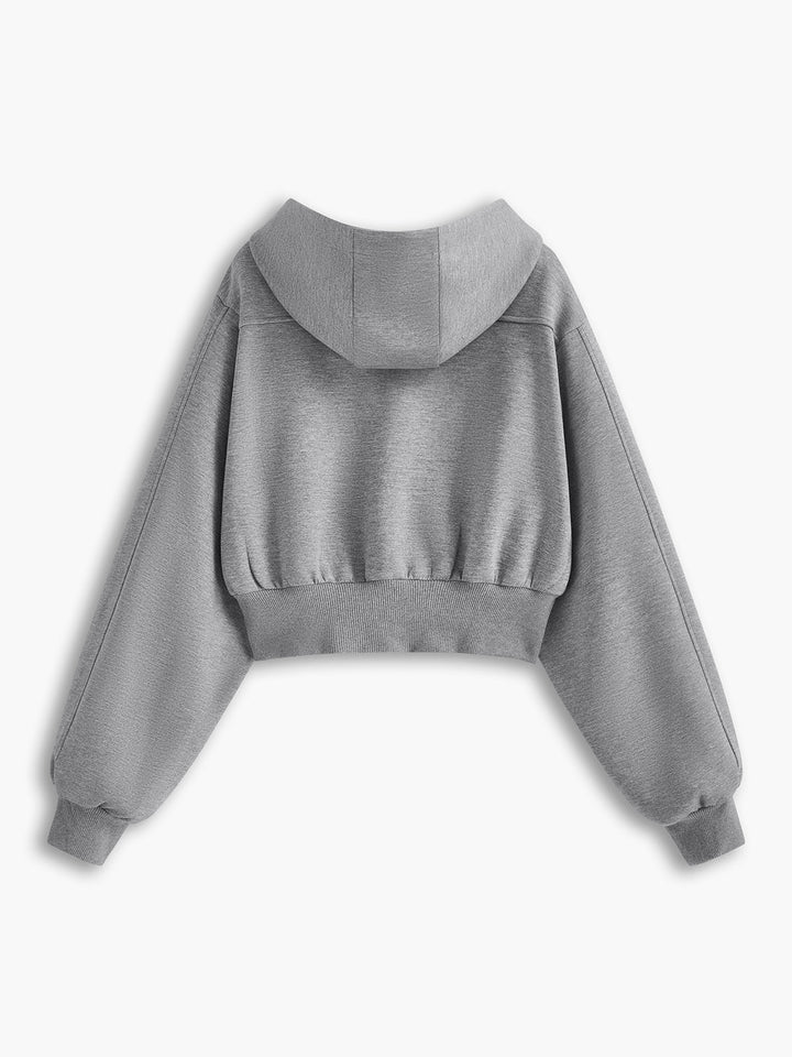 Luvik | Langermet Zip Crop Hettegenser