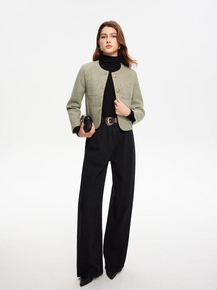 Luvik | Krage lommer Tweed jakke
