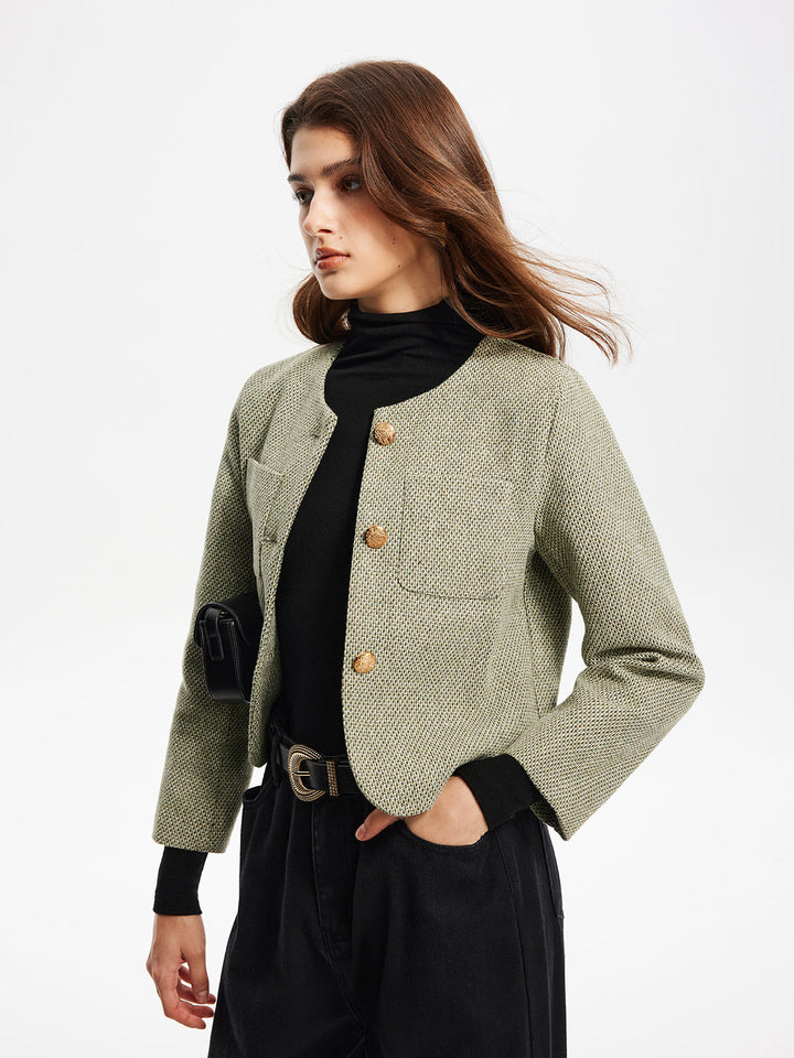 Luvik | Krage lommer Tweed jakke