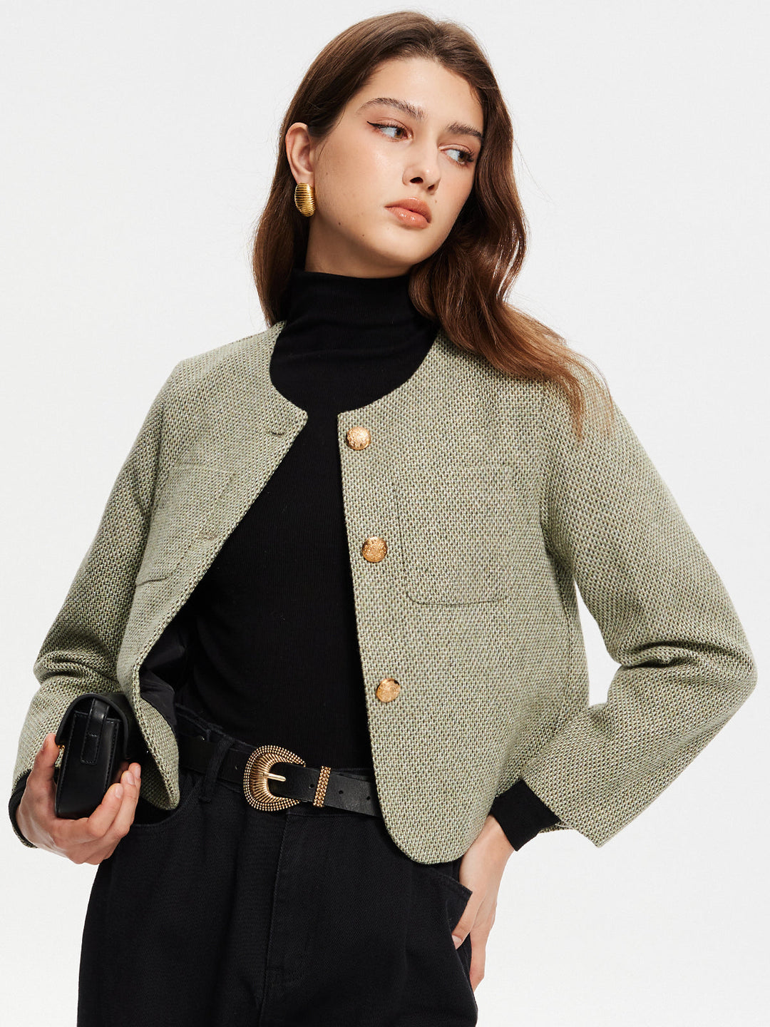 Luvik | Krage lommer Tweed jakke