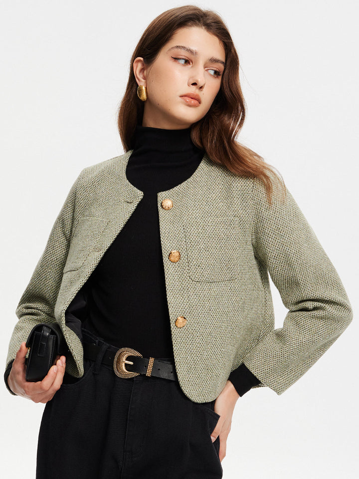 Luvik | Krage lommer Tweed jakke