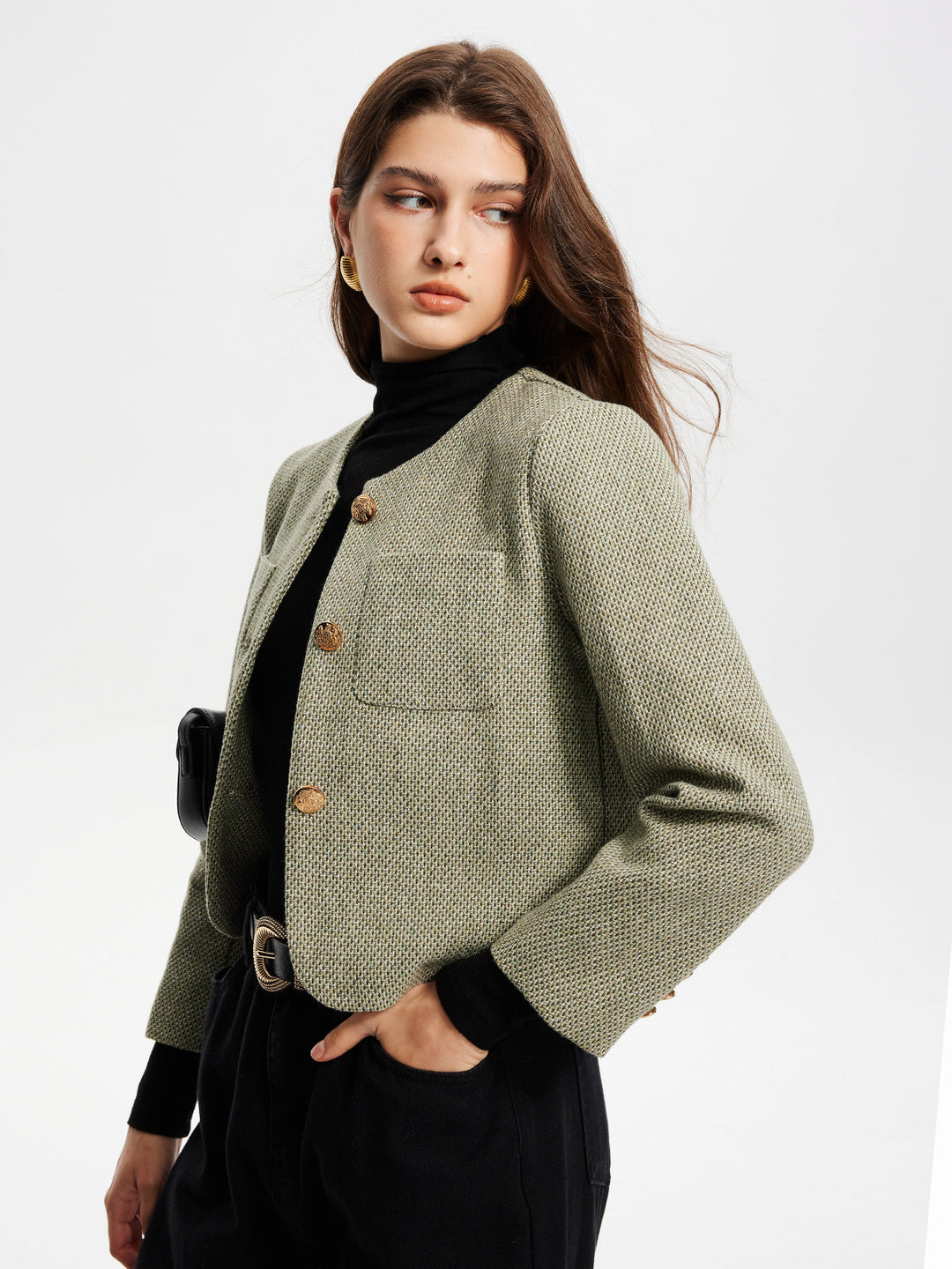 Luvik | Krage lommer Tweed jakke